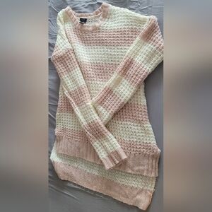 Rue21 Pink and Cream Striped Sweater